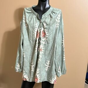 Floral Green Women's Top